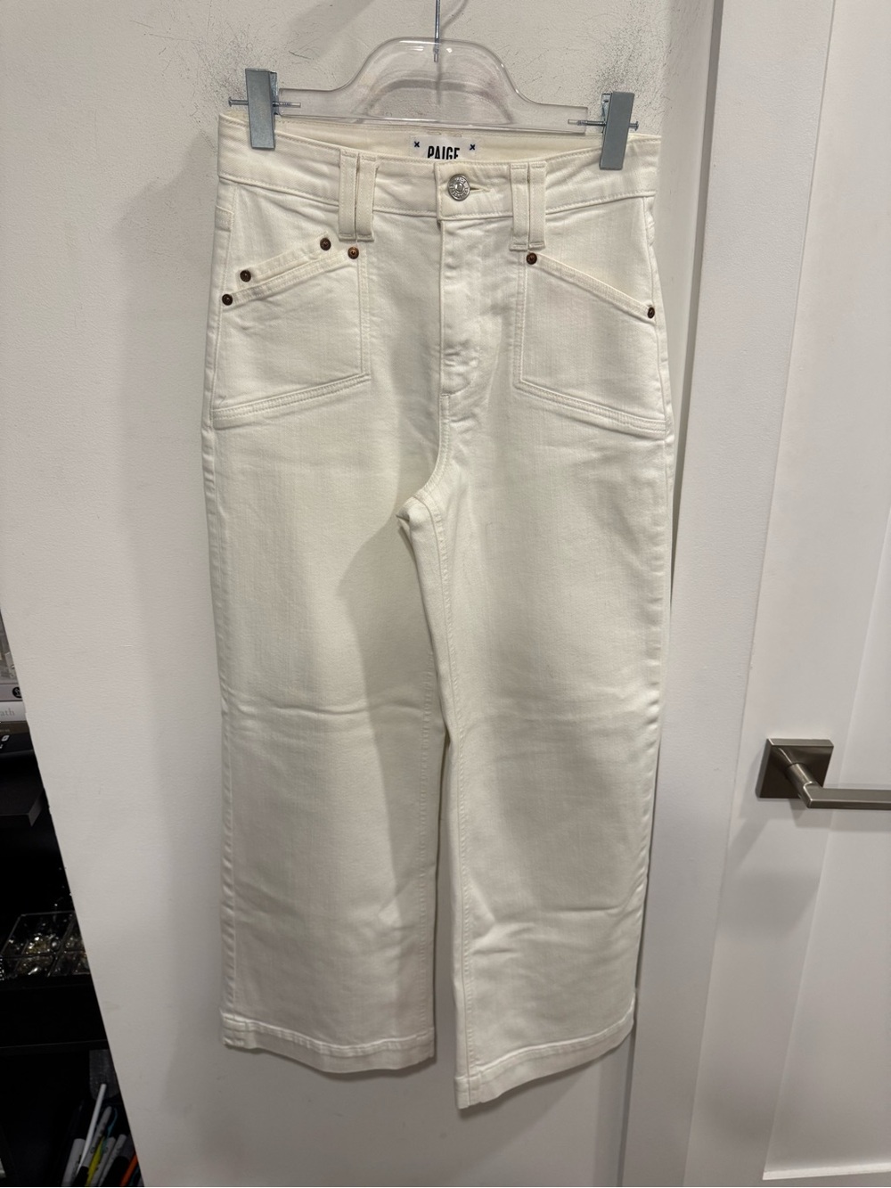 PAIGE White Straight-Leg Jeans